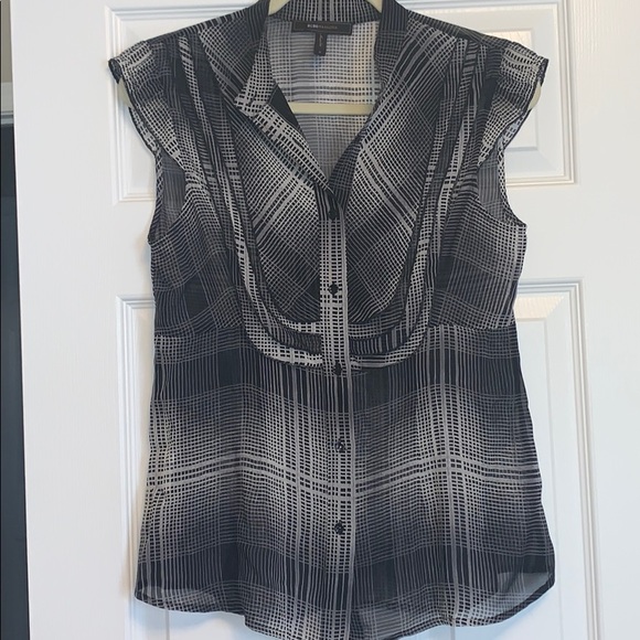 Bcbg Max Azria silk chiffon plaid top - Picture 4 of 6